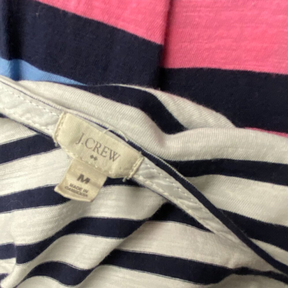 J.Crew Multicolor Stripe 100% Cotton Long Sleeve Boat Neck Tee Size M - Picture 3 of 5
